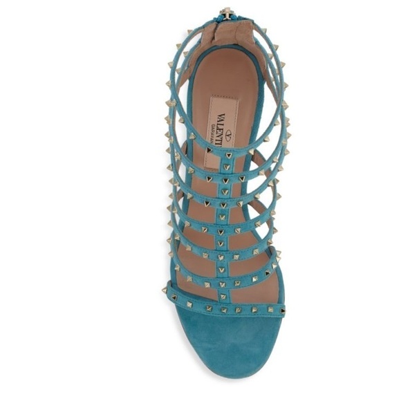 NEW - Valentino Blue Stud Heels - Picture 3 of 16